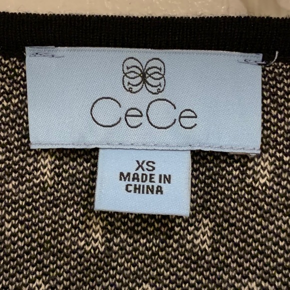 NWT CeCe Black and White Sweater Dress size XS - Picture 4 of 4